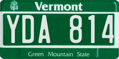 VT license plate YDA814