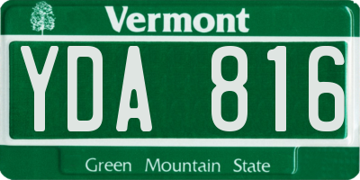 VT license plate YDA816