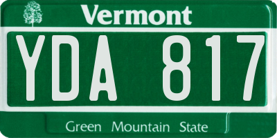 VT license plate YDA817
