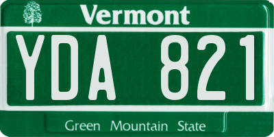 VT license plate YDA821
