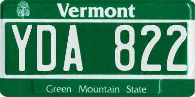 VT license plate YDA822