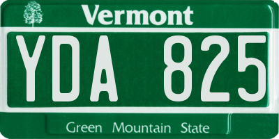 VT license plate YDA825