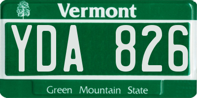 VT license plate YDA826