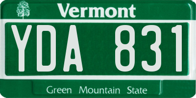 VT license plate YDA831