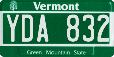 VT license plate YDA832