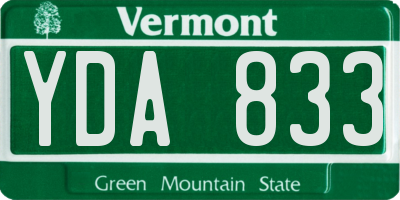 VT license plate YDA833