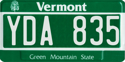 VT license plate YDA835