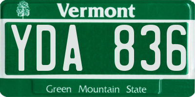 VT license plate YDA836