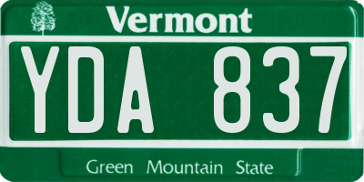 VT license plate YDA837