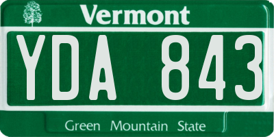 VT license plate YDA843