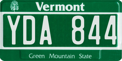 VT license plate YDA844