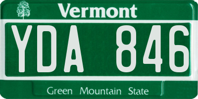 VT license plate YDA846