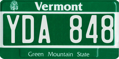 VT license plate YDA848