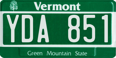 VT license plate YDA851