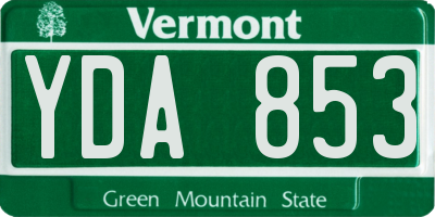 VT license plate YDA853