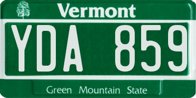 VT license plate YDA859