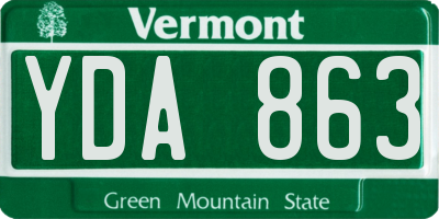 VT license plate YDA863