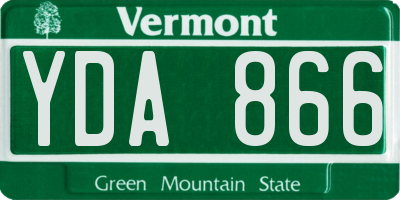 VT license plate YDA866