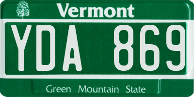 VT license plate YDA869