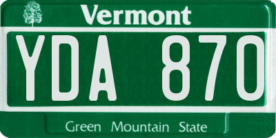 VT license plate YDA870