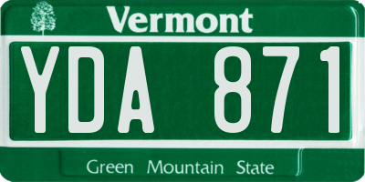 VT license plate YDA871