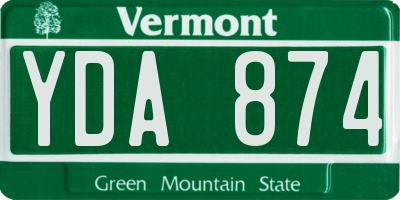 VT license plate YDA874