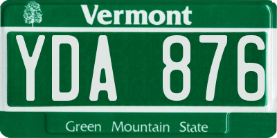 VT license plate YDA876