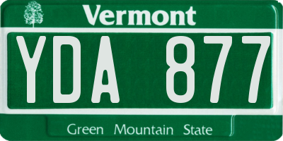 VT license plate YDA877