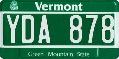 VT license plate YDA878