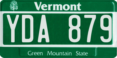 VT license plate YDA879