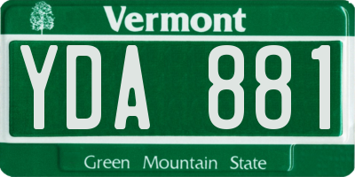 VT license plate YDA881