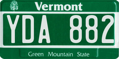 VT license plate YDA882
