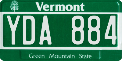 VT license plate YDA884