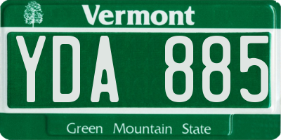 VT license plate YDA885