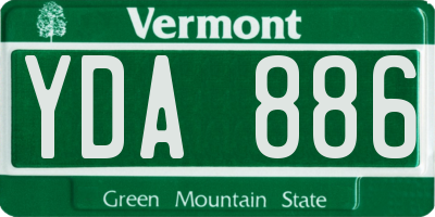 VT license plate YDA886