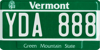 VT license plate YDA888