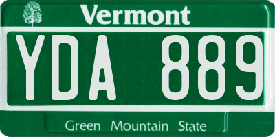 VT license plate YDA889
