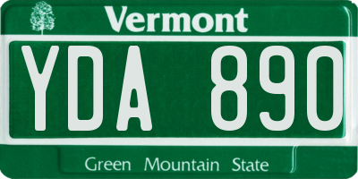 VT license plate YDA890