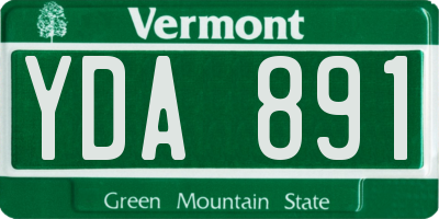 VT license plate YDA891
