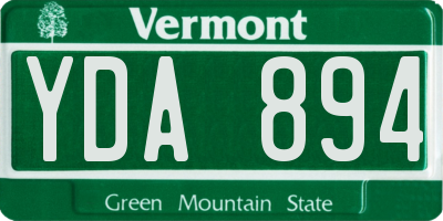VT license plate YDA894