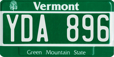 VT license plate YDA896
