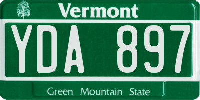 VT license plate YDA897