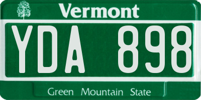 VT license plate YDA898