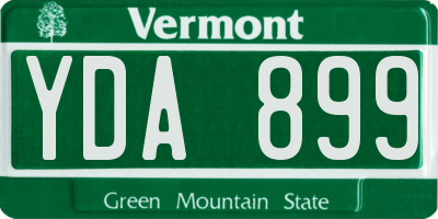 VT license plate YDA899