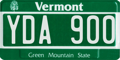 VT license plate YDA900