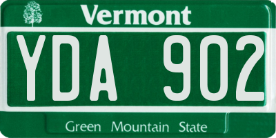 VT license plate YDA902
