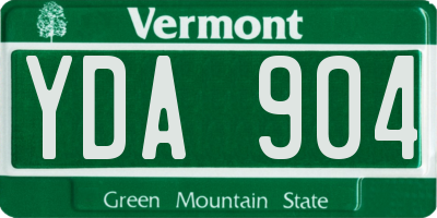 VT license plate YDA904