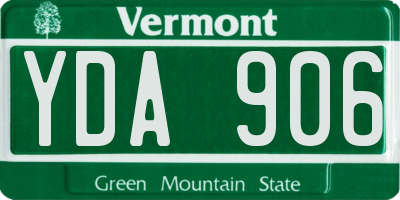 VT license plate YDA906