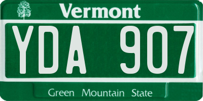 VT license plate YDA907