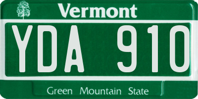 VT license plate YDA910